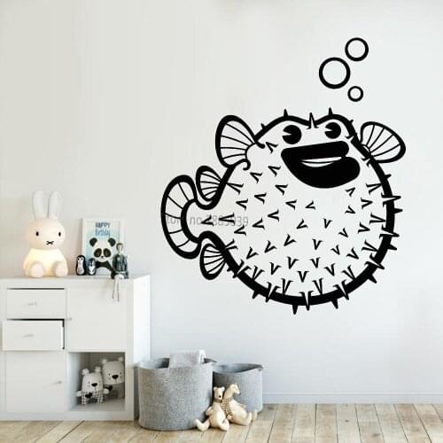 Diodon Cute Animals Decals Kids Room Art Home Decor 3D Murals Vinyl Wall Stickers Custom Color Toy Rooms Wallpapers Hot LC924