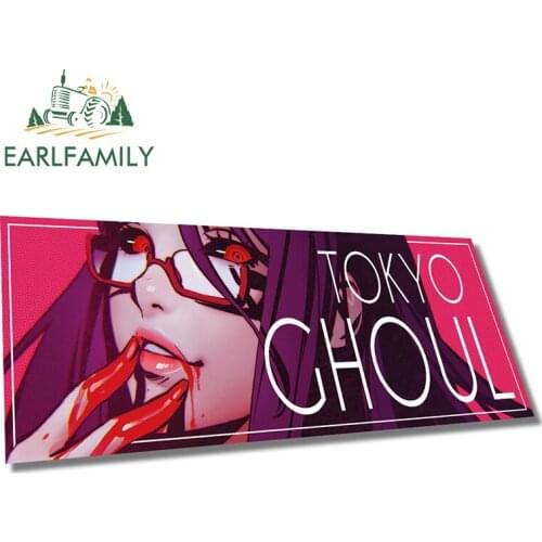 EARLFAMILY 13cm x 6.5cm for Tokyo Ghoul Girl Car Stickers Auto Surfboard JDM Decal Personality Waterproof Car Door Protector