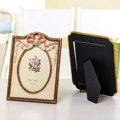 Retro Resin Crafts Photo Frame Rectangle Picture Frame Picture Holder Desktop Ornaments Wedding Photo Home Decor Gift for Friend