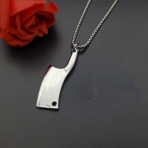 Hip Hop Mini Blade Chef Kitchen Knife Silver Color Stainless Steel Pendant Necklace for Men Women Jewelry