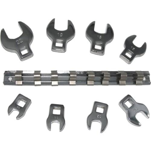 3/8 Inch Chrome Plated Crow Foot Interchangeable Head Ratchet Spanner Drive Crowfoot Wrench Set Metric Hand Tool