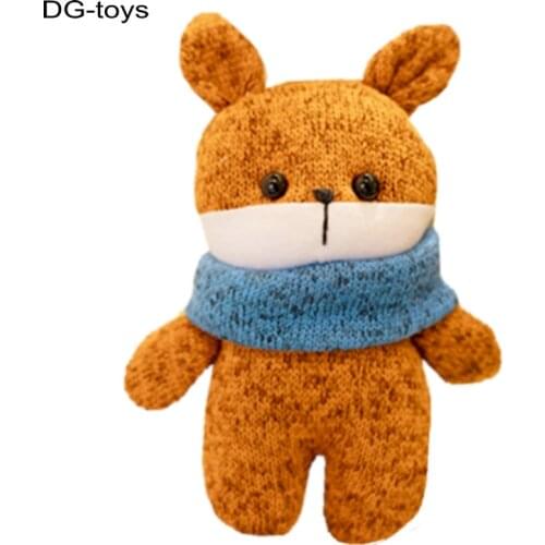 Korea Drama Tale of the Nine Tailed Same Knitted Fox Stuffed Toy Cute Blue Scarf Cartoon Fox Animals mini Anime Plushie Doll