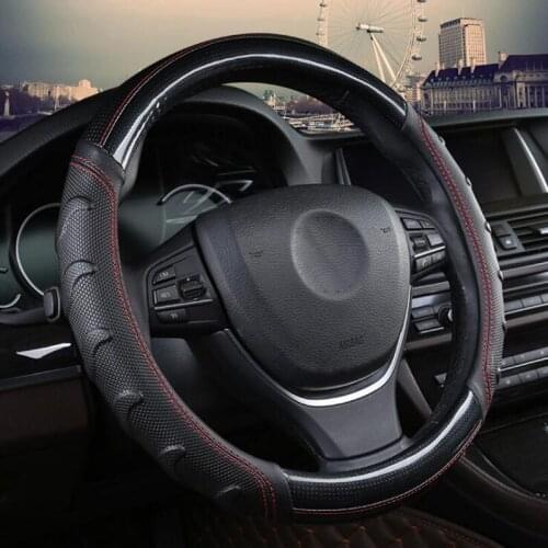 Willow Patterned Massage Car Steering Wheel Cover Soccer Pattern Splice Light Leather 38 CM Most Car Styling