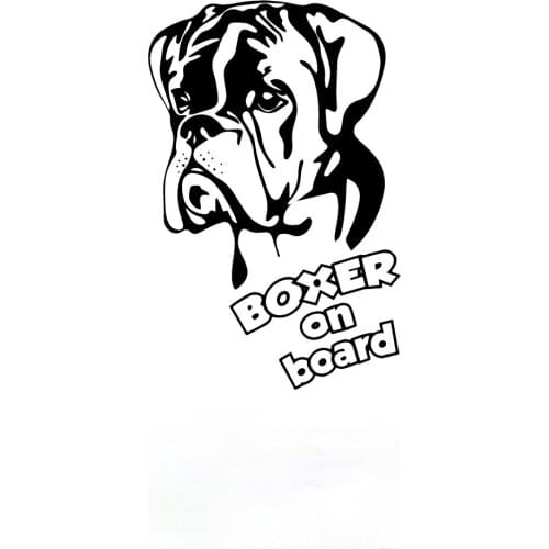 Cute boxer car stickers funny windows car supplies labels vinyl accessories car styling self adhesive logo decals