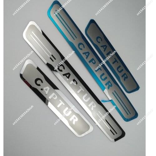 For Renault CAPTUR KAPTUR 2013 2014 2015-2021 Door Sill Scuff Plate Trim Threshold Pedal Entry Guard Stickers Car Accessories 4X