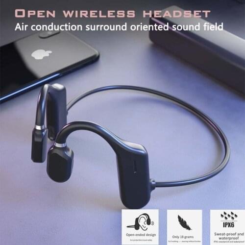 Not In-ear Bone Conduction Headphones Bluetooth Wireless Earbuds Waterproof Open Ear Hook Light Weight Air Conduction Earphones