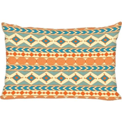 Art Tribal Pattern Pillow Cover Bedroom Home Decorative Pillowcase Rectangle Zipper Pillow Cases Satin Fabric Best Gift 45x35cm