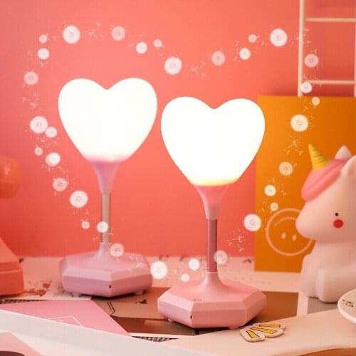 Heart Night Light Touch Control Night Lamp Three-shift Dimming Bedside Lamps Luminary Christmas New Year Wedding Decoration