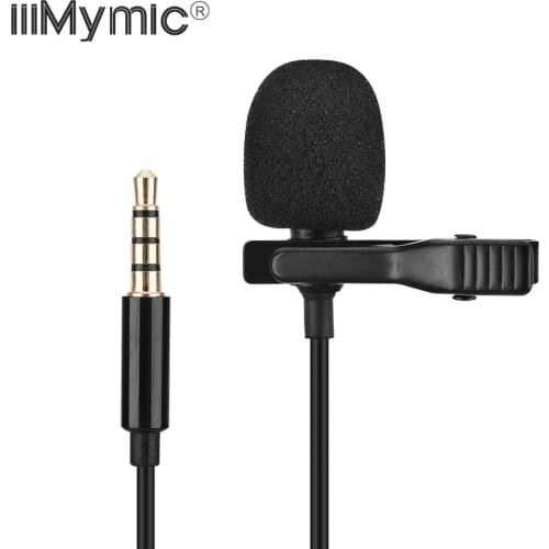 IiiMymic 3.5mm Lavalier Lapel Microphone Tie Clip for ios Android Smartphone Cellphone PC Laptop Camara Recording
