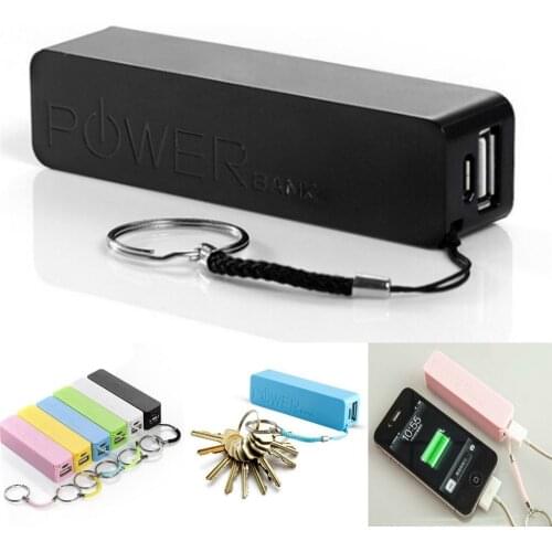Mini Portable USB External Power Bank Case Pack Box 18650 Battery Charger 2600mAh No Battery Powerbank With Key Chain