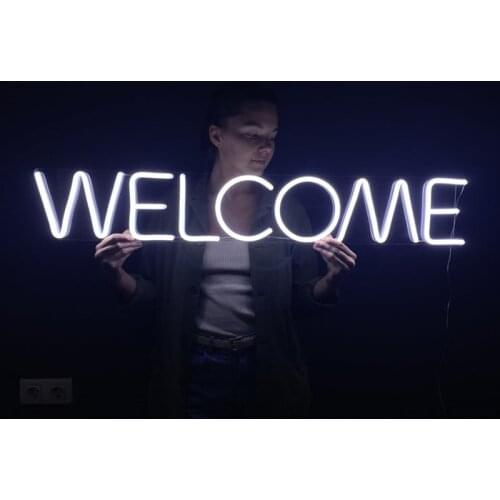Welcome Neon Sign Custom Neon Sign Customize Flex LED Neon Signs Light for Store Front Door Home Wall Party Decor