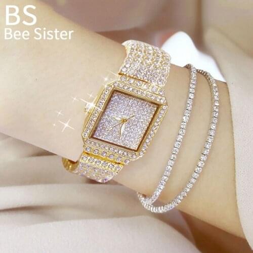 Rhinestone Small Square Wrist Watch Quartz Watch Ladies Fashion Elegant Womens Bracelet Watches Dial Female Clock reloj mujer