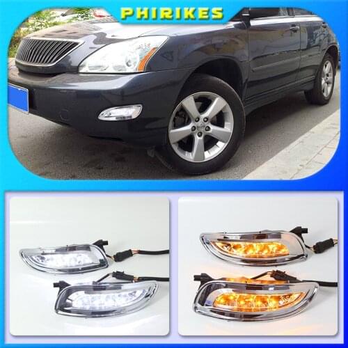 2PCS LED Daytime Running Light For Lexus RX300 RX330 RX350 2003 - 2009 Yellow Turn Signal Waterproof 12V DRL Fog Lamp Decoration