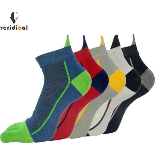 Veridical 5 Pairs/Lot Cotton Toe Socks Men Boy To Protect Ankle Socks Five Finger Socks Compression Mesh Crew Boat Socks Fashion