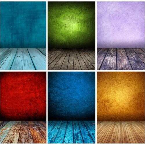Vintage Gradient Solid Color Photography Backdrops Props Brick Wall Wooden Floor Baby Portrait Photo Backgrounds 210125MB-38