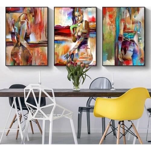 Nordic Canvas Painting Fashion Sex Figure Picture Wall Art Home Decor Poster Living Room Girl Bedroom Abstract Art Oil Painting