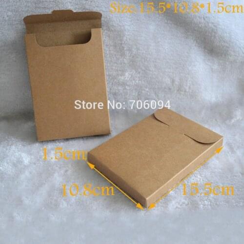 15.5*10.8*1.5CM,100pcs/lot, Free Shipping Postcards kraft paper box Brown kraft handmade party gift boxes,custom kraft paper box