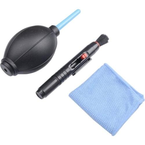 3 in 1 Camera Lens Cleaning Kit Cleaning Lens Pen + Brush Lint + free Wipes Air Blower Kit for DLSR lens & Filter