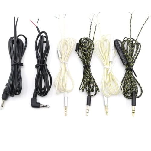 5PCS 3.5mm Jack DIY Earphone Audio Cable Replacement Cable for Headphone Single Crystal Copper Wire Earphone Repair Wire Cable