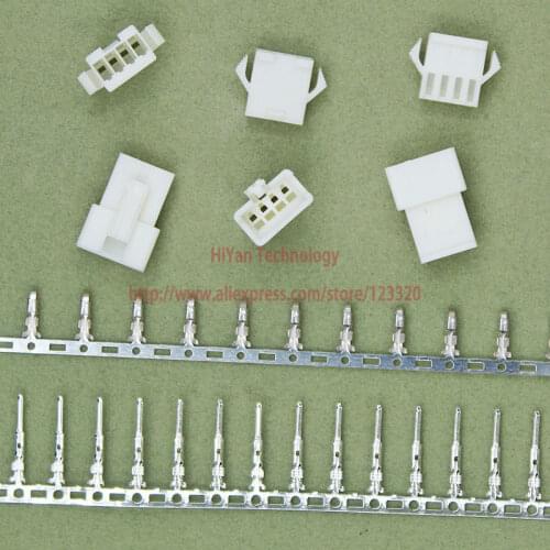 50sets/lot) connectors SM SM2.54 4Pin Pitch:2.54MM White Flame-Retardant Female and Male Housing + terminals SM-4P JST2.54