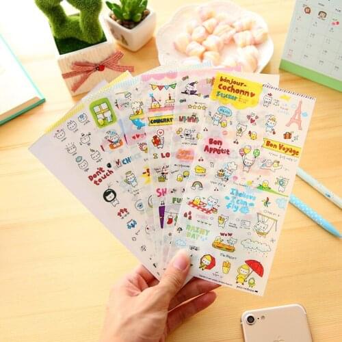 6 pcs/lot DIY Kawaii Pig Scrapbooking Decorative Stickers Paper Cute Journal Diary Sticker Korean Stationery School Supplies