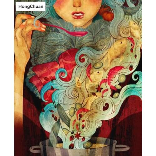 Diamond Embroidery Cooking Girl 5D DIY Diamond Painting Square/Round Diamond Inlaid Rhinestone Picture Mosaic Cross Stitch