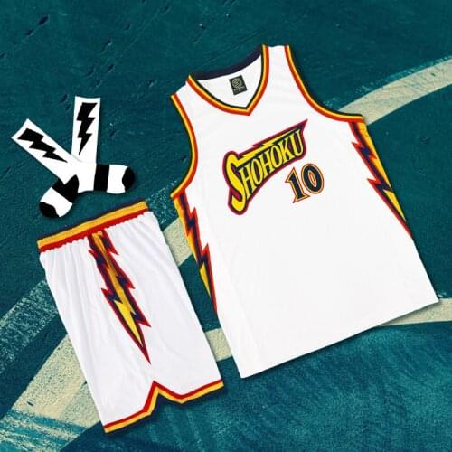 Anime Slam Dunk Shohoku Sakuragi 10# Basketball Jersey Costume DIY Fashion Uniform Cosplay Suit Breathable Sports T Shirt Set