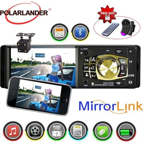 Car Radio TF/USB Mirror Link For Android Phone Audio Video Bluetooth Multilanguage Car MP5 Player Remote Control 4.1 Inch 1 Din