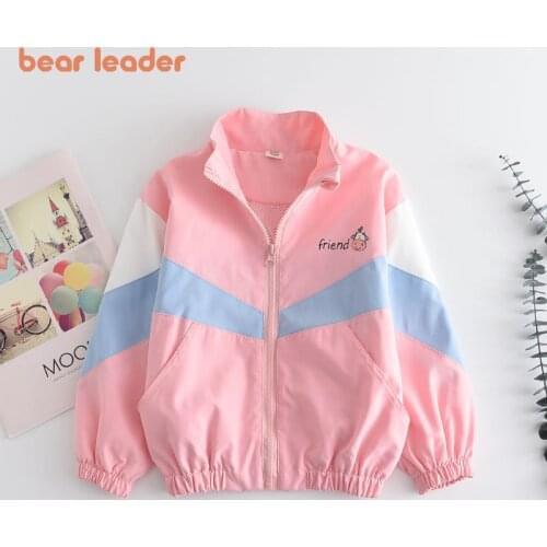 Bear Leader Girls Casual Autumn Jackets New Spring Kids Fashion Cartoon Print Coats Children Hooded Outwear Windbreaker Clothes