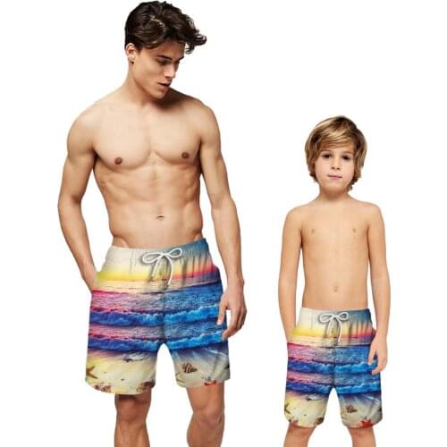 Quick Dry Summer Shorts Mens Print Beach Board Shorts Surf Siwmwear Bermudas Swim For Men Sea Wave Print Board Short