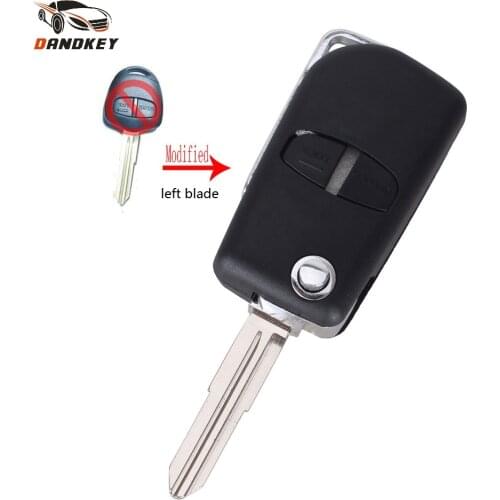 Dandkey 2 Buttons Modified Flip Folding Remote Key Shell Case For Mitsubishi Pajero Sport Outlander Grandis ASX key shell