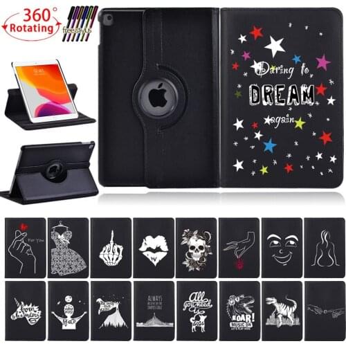 360 Rotating Tablet Case for Apple IPad 2/3/4/ IPad Mini 4/5/iPad 5th Gen/6th Gen/7th Gen/8th Gen Anti-Drop Cover Case+Stylus