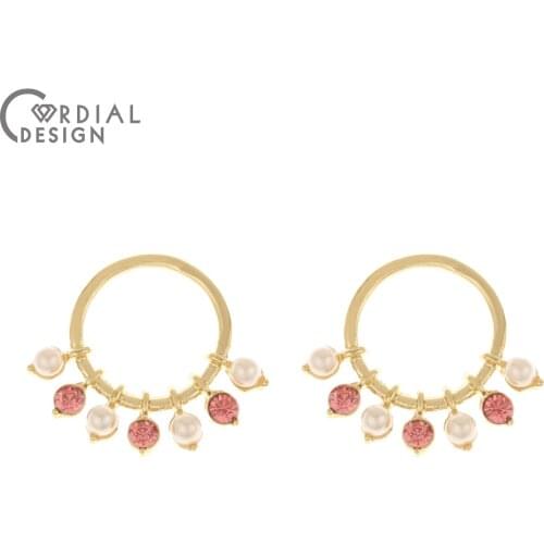 Cordial Design 100Pcs 24*27MM Jewelry Accessories/DIY/Imitation Pearl/Rhinestone Pendant/Hand Made/Jewelry Findings & Components