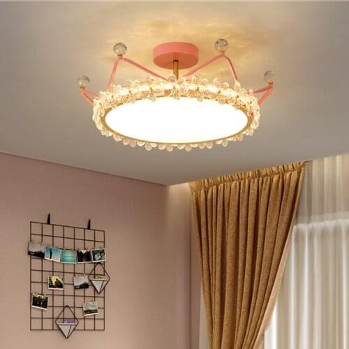 Denmark Fairy Tale Style Crystal LED Chandelier Bedroom Living Room Restaurant Creative Crown Decoration Lighting Pendant Lamp
