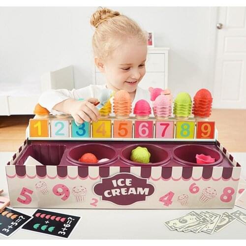 Children Simulation Food Kitchen Toy Ice Cream Stack Up Play Kids Pretend Play Toys Educational Toys For Baby Gifts