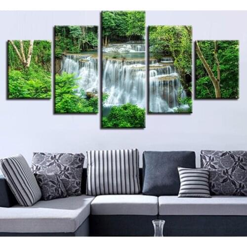 Diy 5 Piece Diamond Painting Full Square Round Diamond Embroidery Forest landscape waterfall Mosaic craft supplies decor AA2175