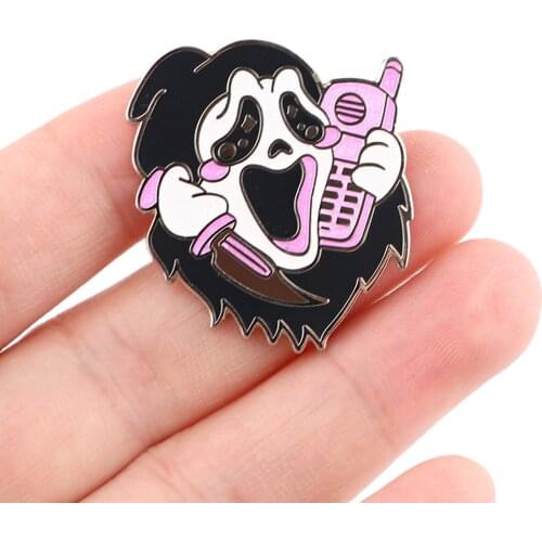 DZ2161 Halloween Jewelry Ghost Enamel Pin Brooches Bag Lapel Pin Cartoon Badge for Backpack Decoration Gift Accessories