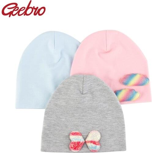 Geebro Cute Baby Rainbow Accessories Cotton Hat Outdoor Warm Toddler Scarf Boys Girls Warm Candy Color Children Cap