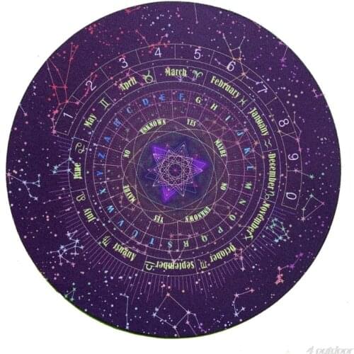 Round Pendulum Divination Tablecloth Tarots Card Pad Runes Altar Table Cloth L69F