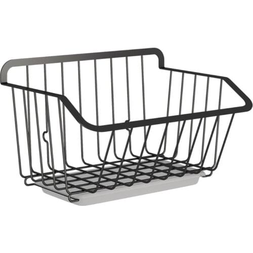 Kitchen Wall Hanging Storage Basket Fruit Vegetable Spice Rack with Drain Organizer Dish Drying Shelf