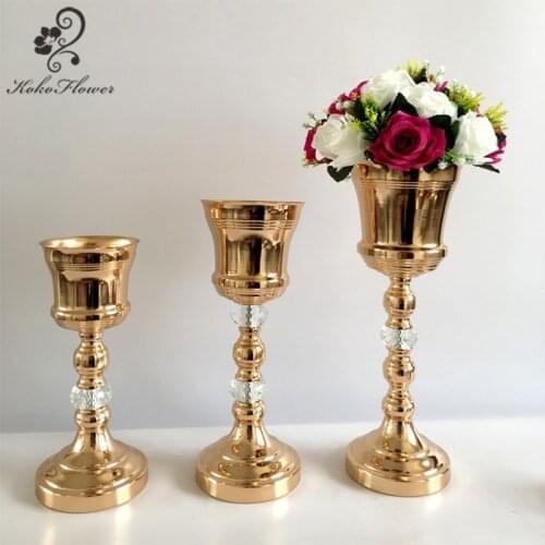 Koko Flower 42cm/16.54in Metal Candle Holder Vase Table Center Home Decoractivities Flower Stand Road Lead Wedding Decoration