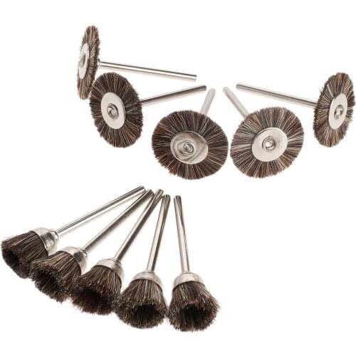 10Pcs Dremel Accessories Polishing Wheels Brushes Kit Rotary Tools for Mini Drill Metal Buffing Polishing Deburring Wheel Brush