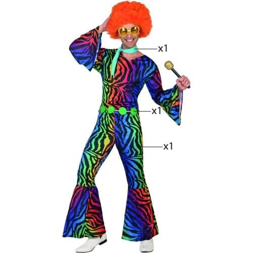 Wholesale - 2017 New Colorful Disco Costume for Men Polyester Party Clothing Adult Disco Jumpsuits Costumes Masquerade 301