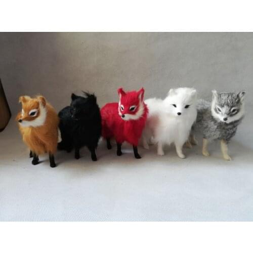 Plastic&fur simulation fox hard model about 16x12cm lifelike fox different colours craft home decoration toy Xmas gift b1855
