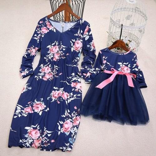 PatPat Printed Long-sleeve Matching Dresses