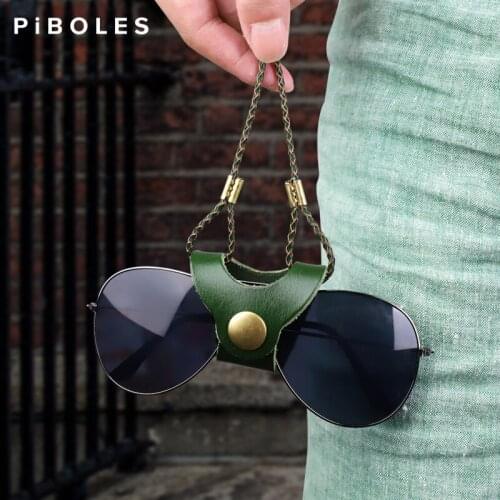 Portable Sunglasses Display Genuine Leather Eyeglasses Storage Case Handmade Cowhide Glasses Holder For Travel Shopping Business