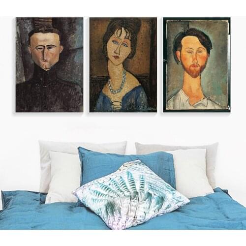 Modern Woman Portrait by Amedeo Modigliani Canvas Print Painting Poster Wall Pictures for Living Room Home Decor Wall Art