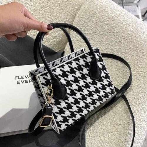 Retro Plaid Shoulder Bags Women Handbags Fashion Female Crossbody Bags Ladies Portable Top-handle Bags Sacs à bandoulière Femme