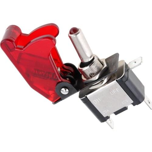 12V 20A Universal Red Car Relays Car Auto Cover LED Light Toggle Rocker Switch Control On/Off with Cover for Electric Equipment