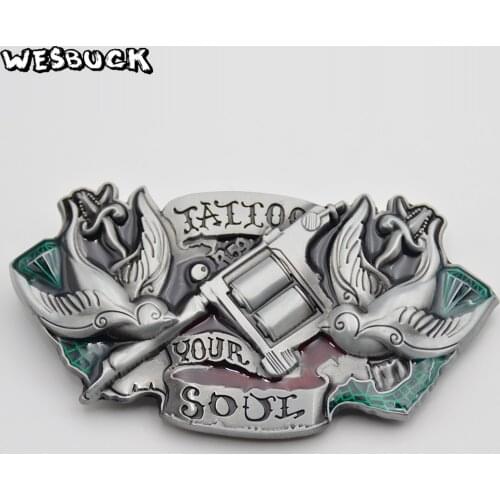 WesBuck Brand Western Cowboys Belt Buckle with PU Belt Removable Nice Jeans accessories Gifts